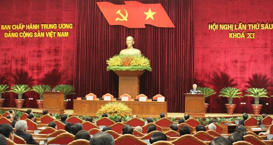 从2012年10月1日至15日召开的越共十一届六中全会。 (Photo: 图片来源：越南之声广播电台网站)