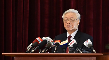 阮富仲总书记致闭幕词。