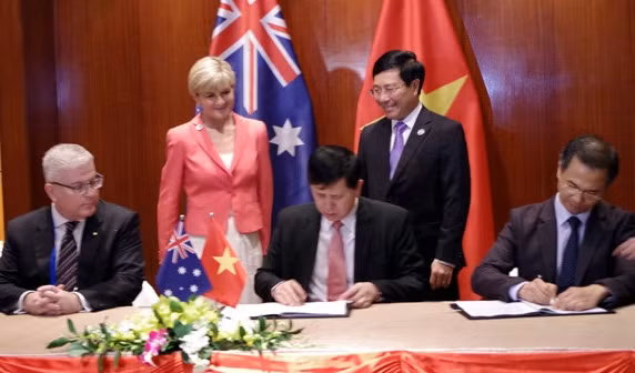 协议签署仪式。（图片了：VOV）