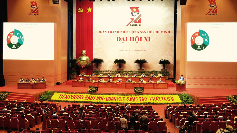 胡志明共青团第十一次全国代表大会第一场会议拉开序幕。