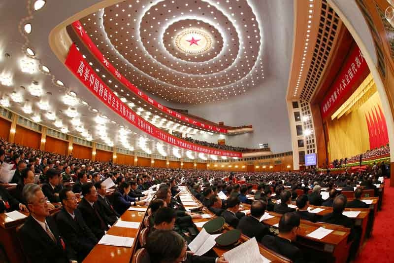 中国共产党第十八次全国代表大会闭幕会在北京人民大会堂举行。 这是大会会场。 (Photo: 图片来源：新华社)
