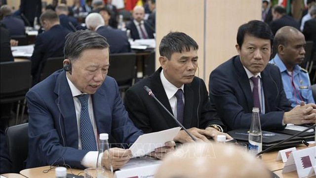 苏林部长发表讲话。（图片来源：越通社）