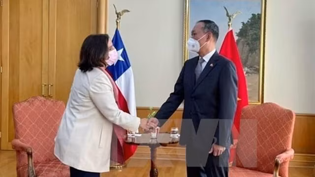 智利外交部长安东尼娅·乌雷霍拉·诺格拉会见越南驻智利大使范长江。
