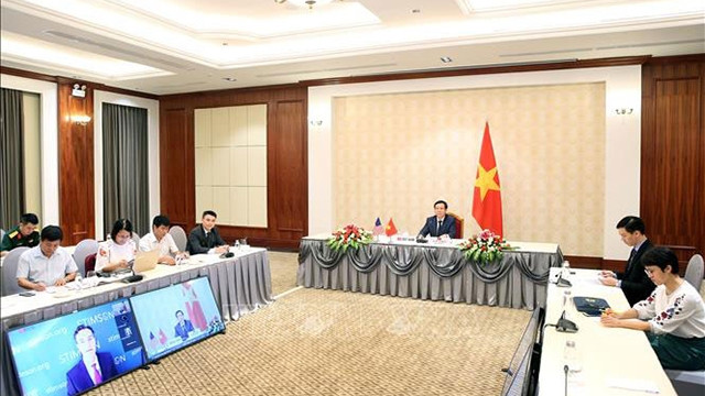 视频研讨会。（图片来源：越通社）