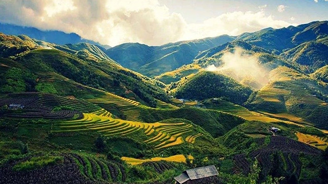 峰峦叠嶂碧连天、充满诗情画意的自然景象令人着迷。（图片来源：越通社）