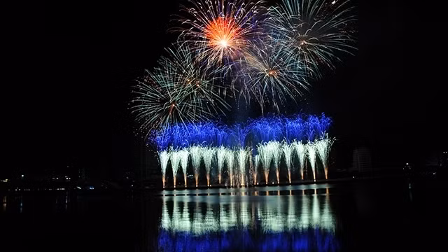 巴西队的烟花表演节目。（图片来源：人民报网）