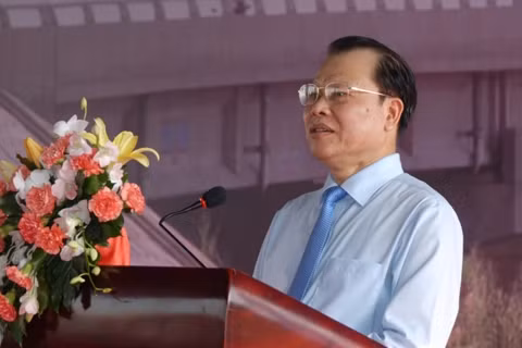 武文宁副总理在通车典礼上发表讲话。 (Photo: 图片来源：VGP)