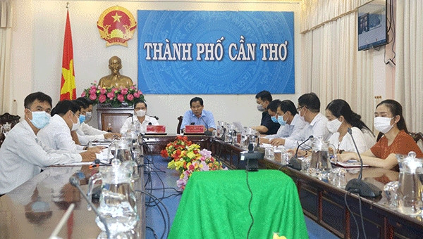 芹苴市人民委员会与芹苴市委领导同韩国SK集团领导就SK集团对芹苴市可再生能源领域的投资商机举行视频座谈会。