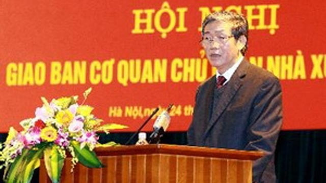 党中央宣教部部长丁世兄在会议上发表讲话。 (Photo: 图片来源：越通社)