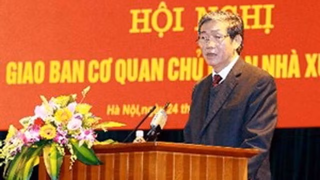党中央宣教部部长丁世兄在会议上发表讲话。 (Photo: 图片来源：越通社)