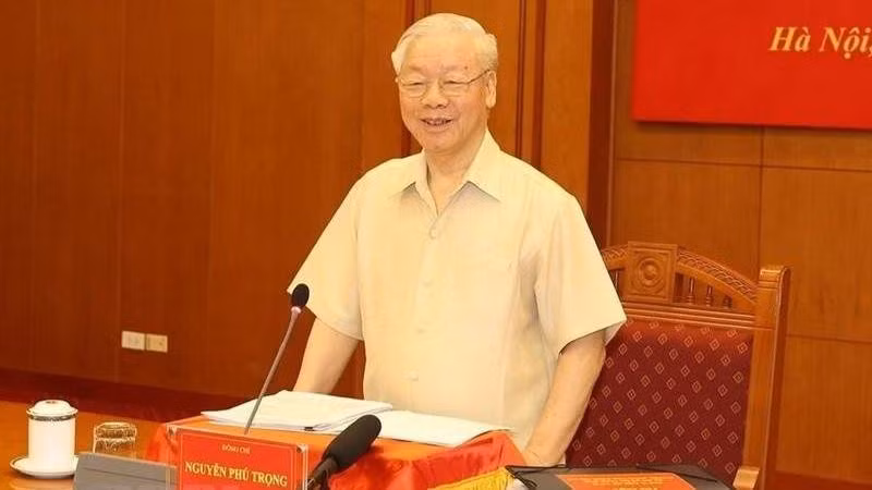 越共中央总书记阮富仲发表指导性讲话。（图片来源：越通社）