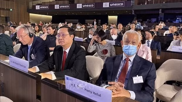 越南科学技术部部长黄成达出席2022年基础科学促进可持续发展国际年开幕式。（图片来源：越通社）