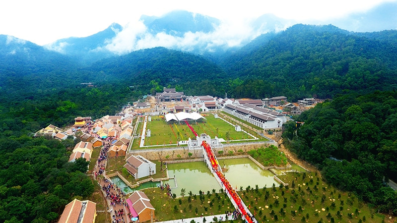 广宁省竹林文化中心全景。