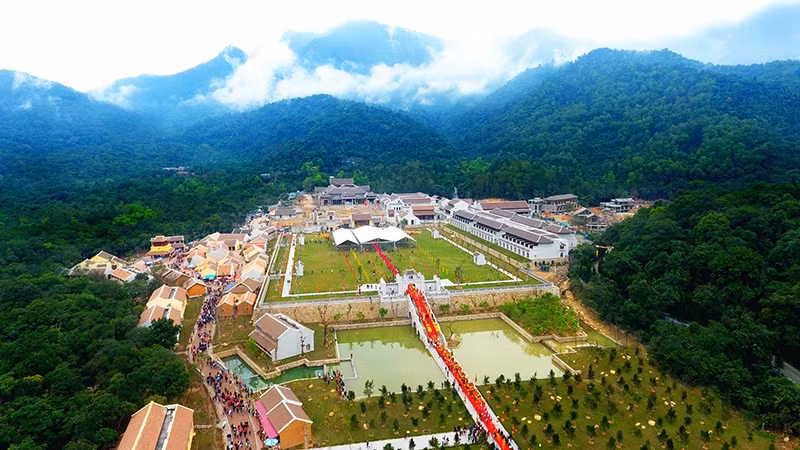 广宁省竹林文化中心全景。