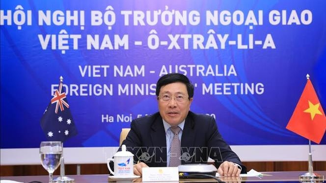 范平明副总理在会议上发言。（图片来源：越通社）