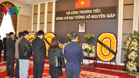 许多人民前往吊唁武元甲大将。 (Photo: 图片来源：VOV)