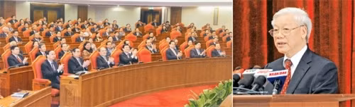 越共十一届十一中全会闭幕会。