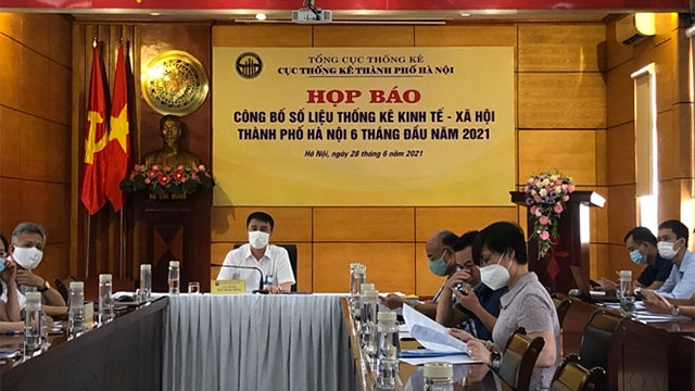 河内市统计报告新闻发布会。（图片来源：新河内报）