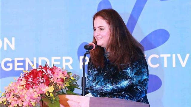 联合国常驻越南协调员卡玛勒•马特拉发表讲话。（图片来源：越通社）