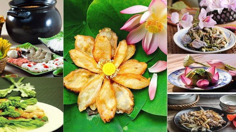 附图：鲜花菜肴。