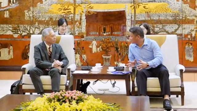 双方会见场景。（图片来源：越通社）