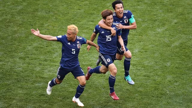 大迫勇也角球情况头球破门。（图片来源：国际足联）