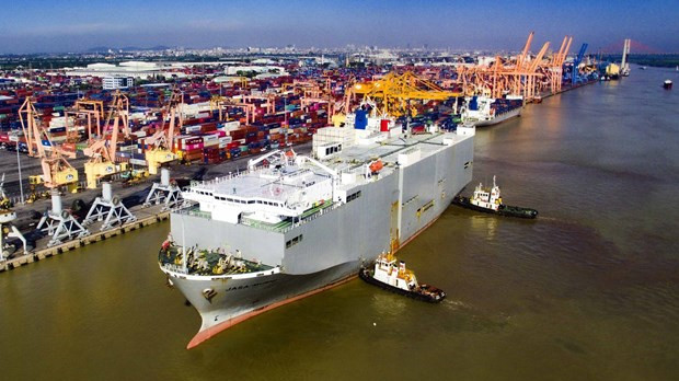 日本RORO JASA MURNI V.1A号货船。（图片来源：越通社）