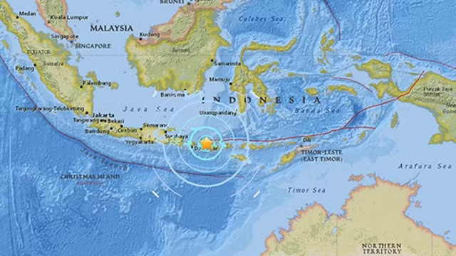印度尼西亚西努沙登加拉省龙目岛位置。（图片来源：USGS）