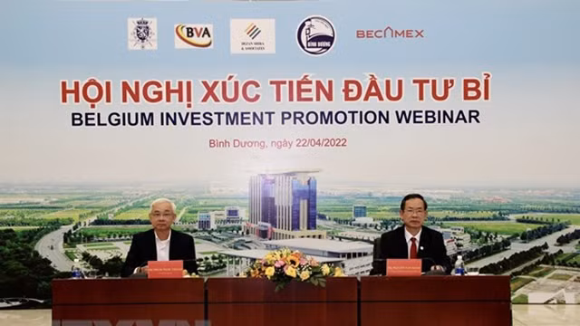 “平阳——通往东南亚的黄金门户”线上研讨会。（图片来源：越通社）