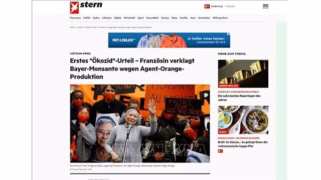 《德国明星周刊》刊登关于法国法院即将就陈素娥起诉案作出裁决的文章。（图片来源：越通社）