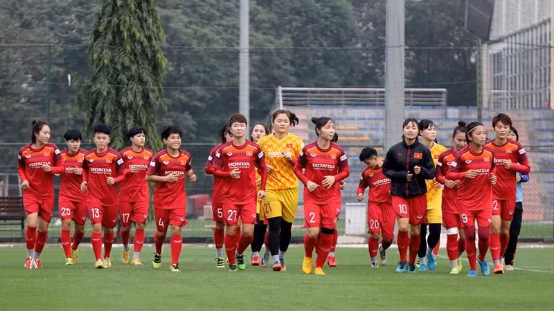 越南国家女足队为国际比赛做好准备。