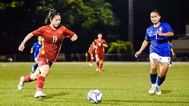 越南女足队以3比0战胜柬埔寨女足队。（图片来源：VFF）
