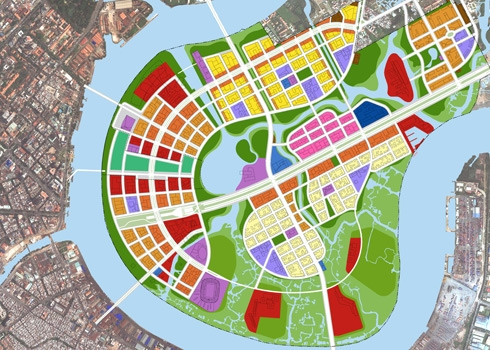 胡志明市守添新城区总体规划图。
