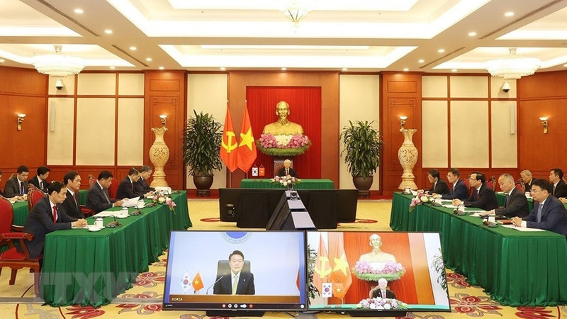 会谈场景。（图片来源：越通社）