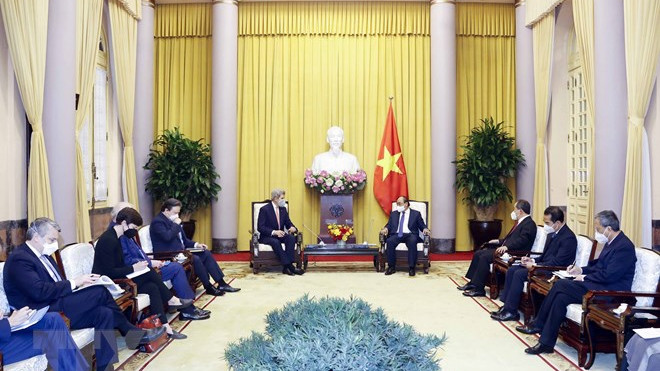 会见全景。（图片来源：越通社）
