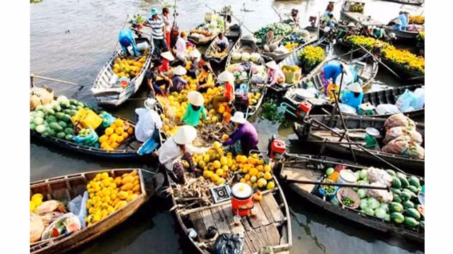 芹苴市丐冷水上市场。