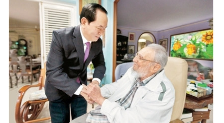 陈大光主席在访古期间拜会菲德尔•卡斯特罗主席。