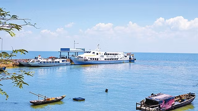 坚海岛县美景。