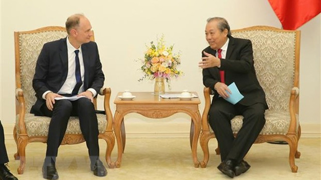 张和平副总理和内特副总裁。（图片来源：越通社）