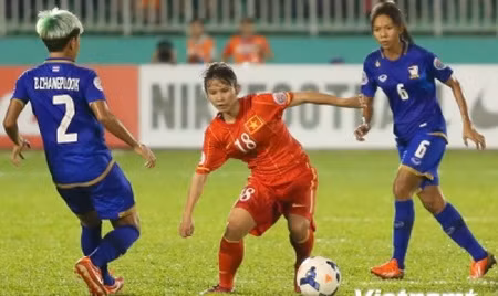 越南女足队员阮氏柳在比赛中。（图片来源：越通社）