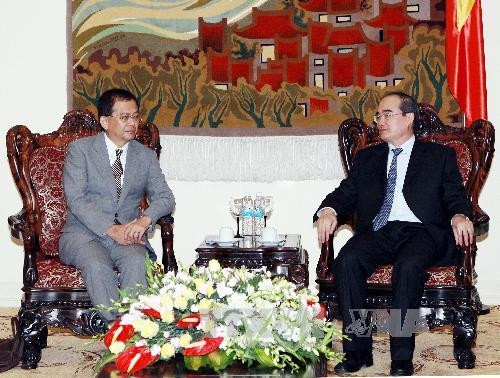 阮善仁副总理会见日本国际协力机构驻越南首席代表津野元德。