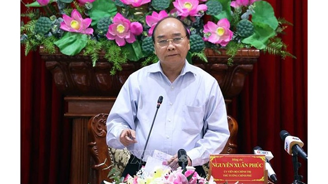 阮春福总理发表讲话。（图片来源：越通社）