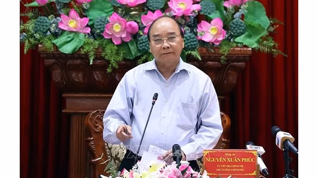 阮春福总理发表讲话。（图片来源：越通社）