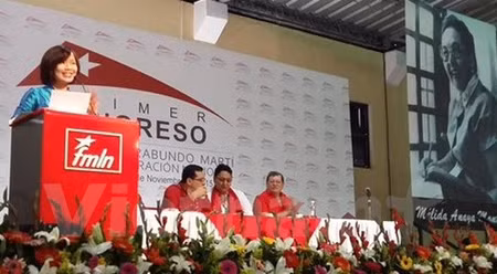 黎玲兰大使在会上致辞。