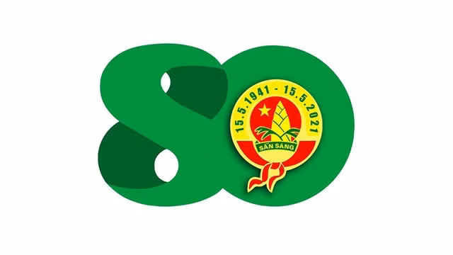 纪念胡志明少年先锋队建队80周年的徽标。