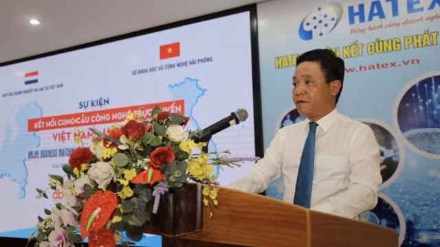 海防市科技局局长陈光俊在会上发展。（图片来源：海防市官网）