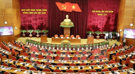 越共十二届五中全会全景。