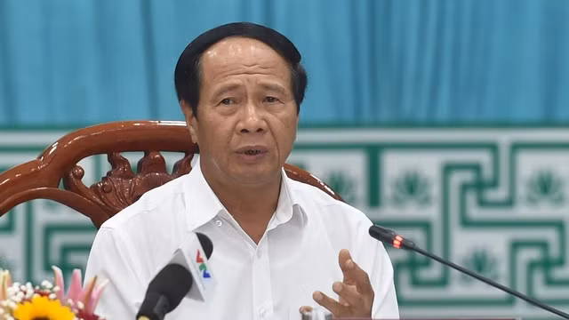 黎文成副总理在会上讲话。