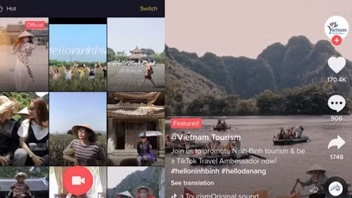 越南是TikTok旅游浏览量最高的25个国家之一。