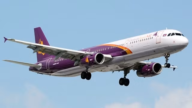 柬埔寨吴哥航空飞机。